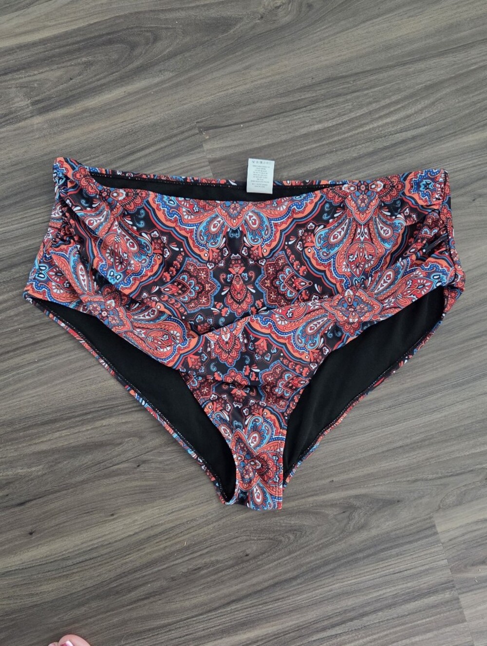 BloomChic Paisley Swim Bottoms in Red, Blue and Black 22-24
